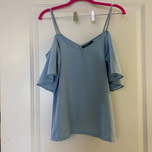 Women's Boohoo Blue Cold Shoulder Sleeveless Top​